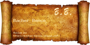 Bacher Bence névjegykártya
