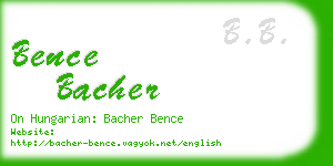 bence bacher business card